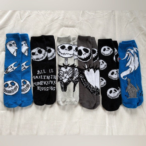 Disney Other - 6-Pair Bundle Disney The Nightmare Before Christmas Fuzzy Socks Jack & Zero